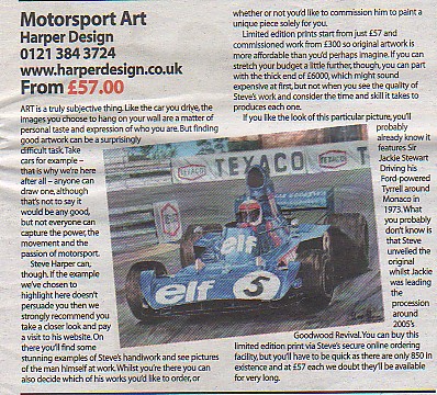 Article about the work of Steve Harper by Classic car weekly